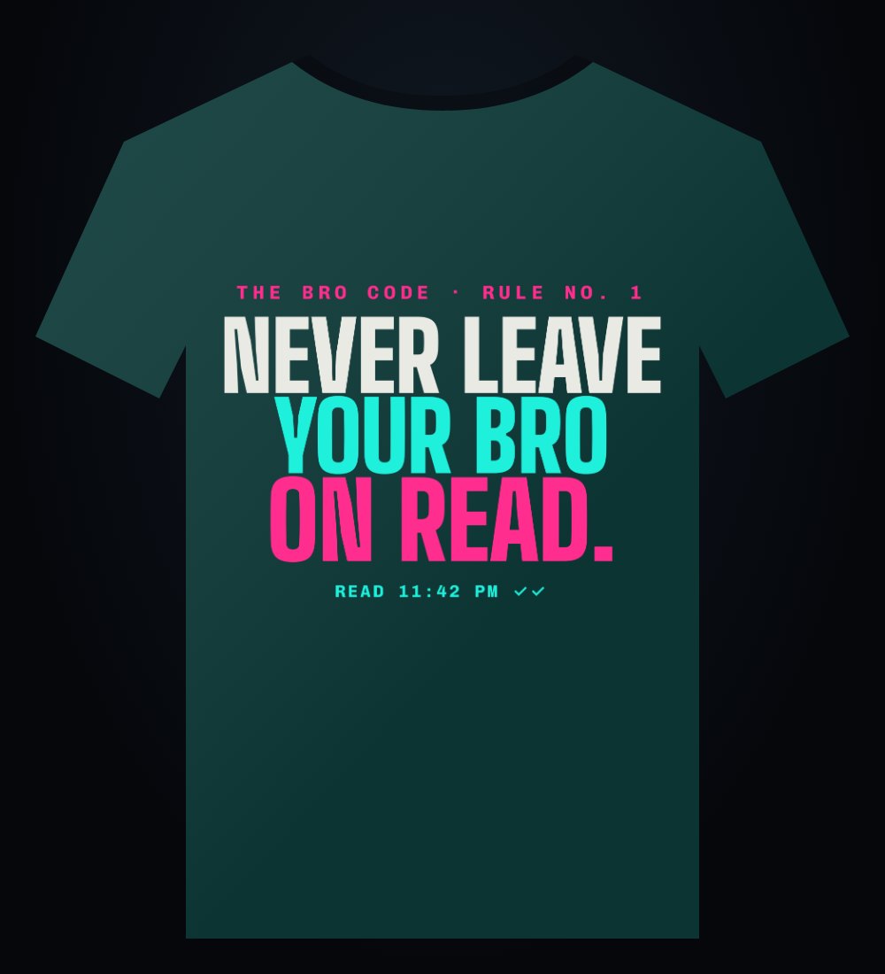Bro Code Tee mockup