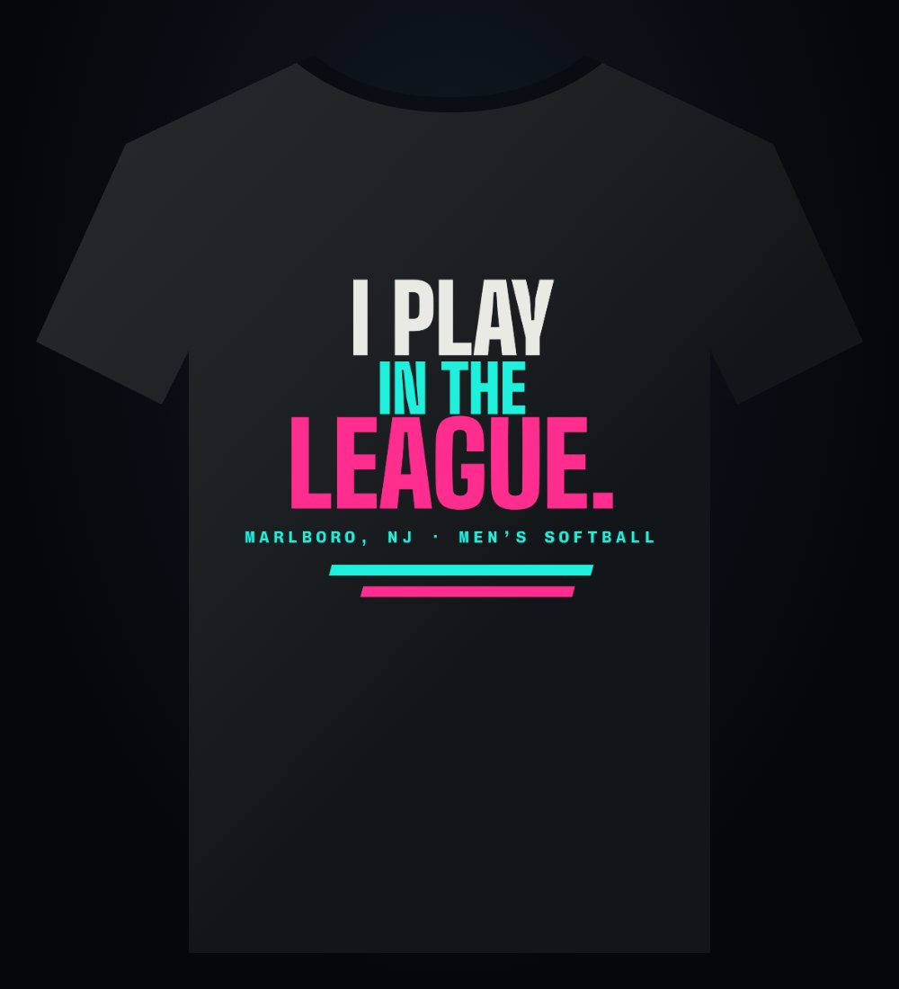 I Play In The League Tee mockup