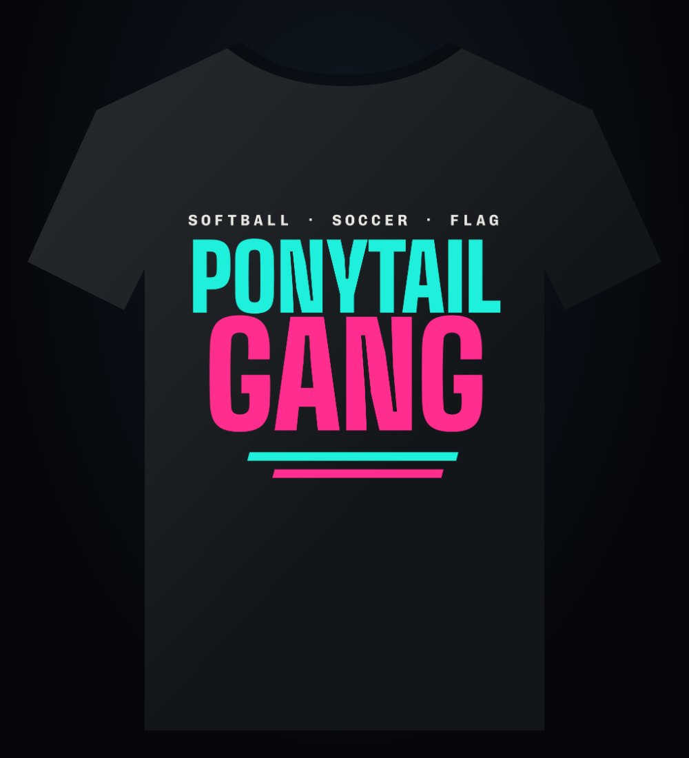 Ponytail Gang Tee mockup